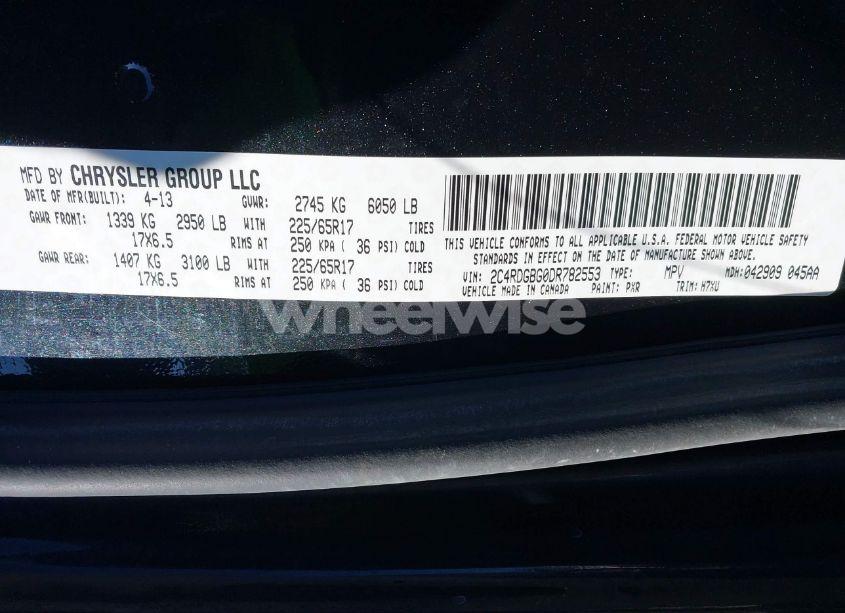 Photo 9 of 2013 Dodge Grand CARAVAN SE (VIN 2C4RDGBG0DR782553)