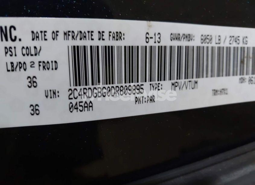 Photo 9 of 2013 Dodge Grand CARAVAN SE/SXT (VIN 2C4RDGBG0DR809895)