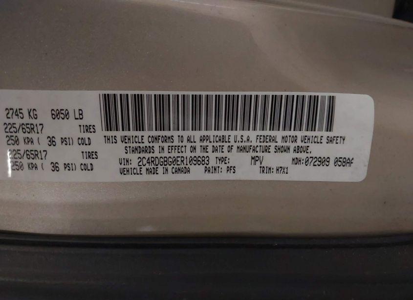 Photo 9 of 2014 Dodge Grand CARAVAN SE (VIN 2C4RDGBG0ER109683)