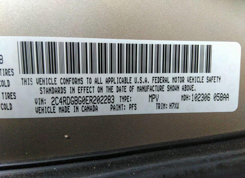 Photo 9 of 2014 Dodge Grand CARAVAN AVP/SE (VIN 2C4RDGBG0ER202283)
