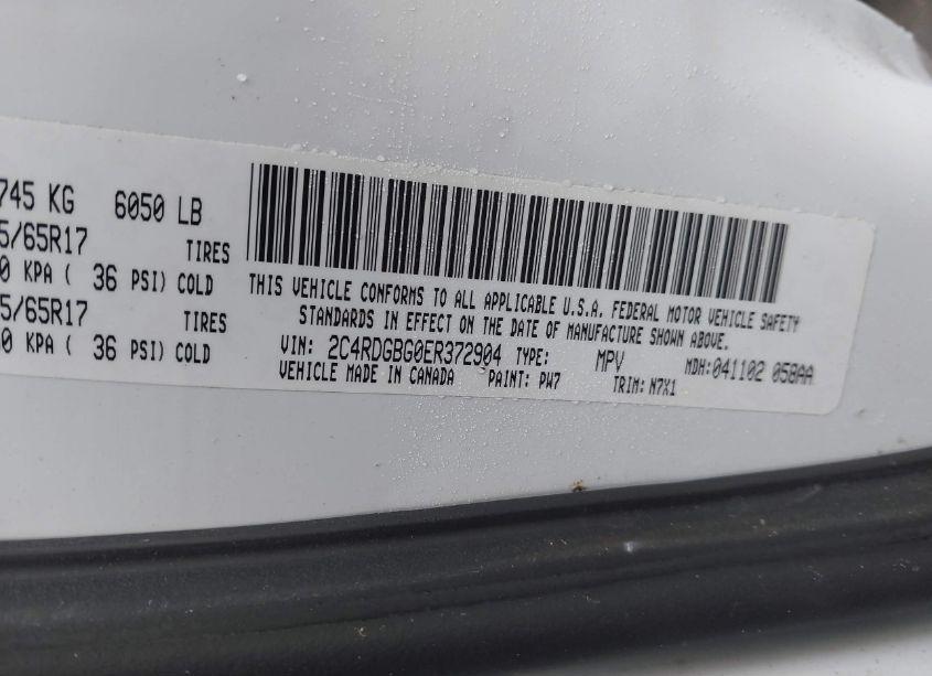 Photo 9 of 2014 Dodge Grand CARAVAN SE 30TH ANNIVERSARY (VIN 2C4RDGBG0ER372904)