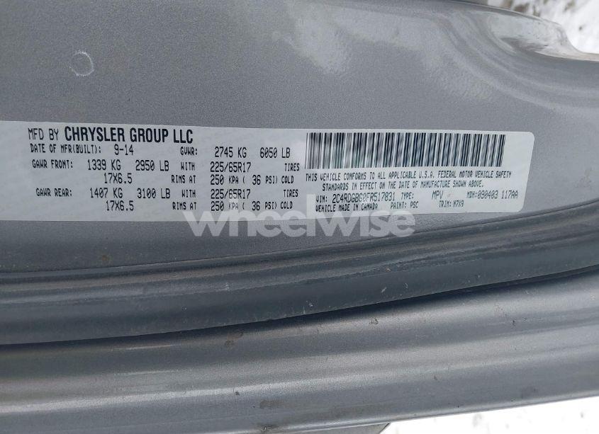 Photo 9 of 2015 Dodge Grand CARAVAN SE (VIN 2C4RDGBG0FR517831)