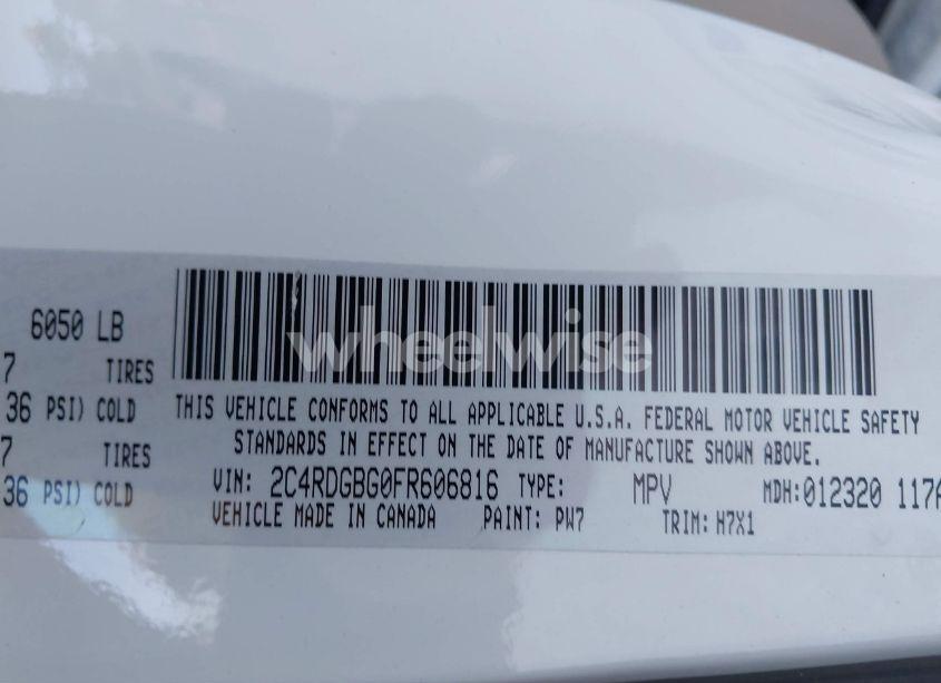 Photo 9 of 2015 Dodge Grand CARAVAN SE (VIN 2C4RDGBG0FR606816)