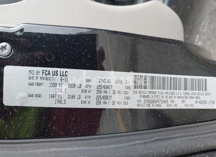 Photo 9 of 2015 Dodge Grand CARAVAN AMERICAN VALUE PKG (VIN 2C4RDGBG0FR734909)