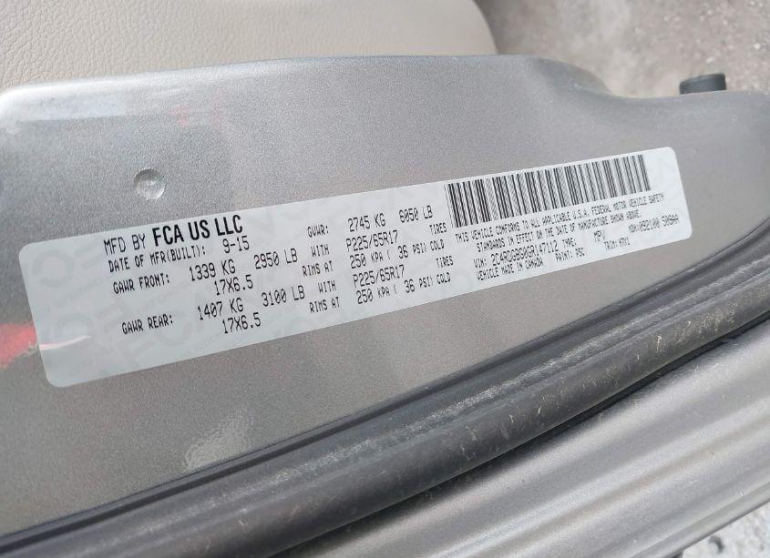 Photo 9 of 2016 Dodge Grand CARAVAN SE (VIN 2C4RDGBG0GR147112)