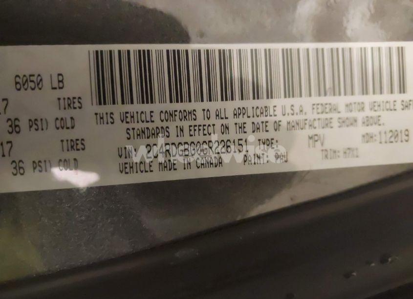 Photo 9 of 2016 Dodge Grand CARAVAN SE (VIN 2C4RDGBG0GR226151)