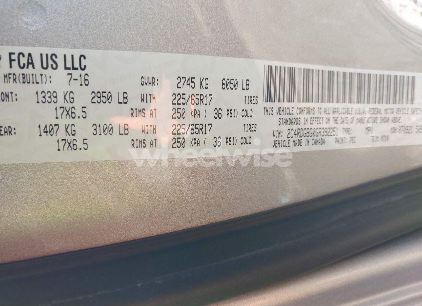 Photo 9 of 2016 Dodge Grand CARAVAN SE PLUS (VIN 2C4RDGBG0GR392251)