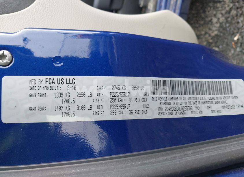 Photo 9 of 2018 Dodge Grand CARAVAN SE (VIN 2C4RDGBG0JR255589)