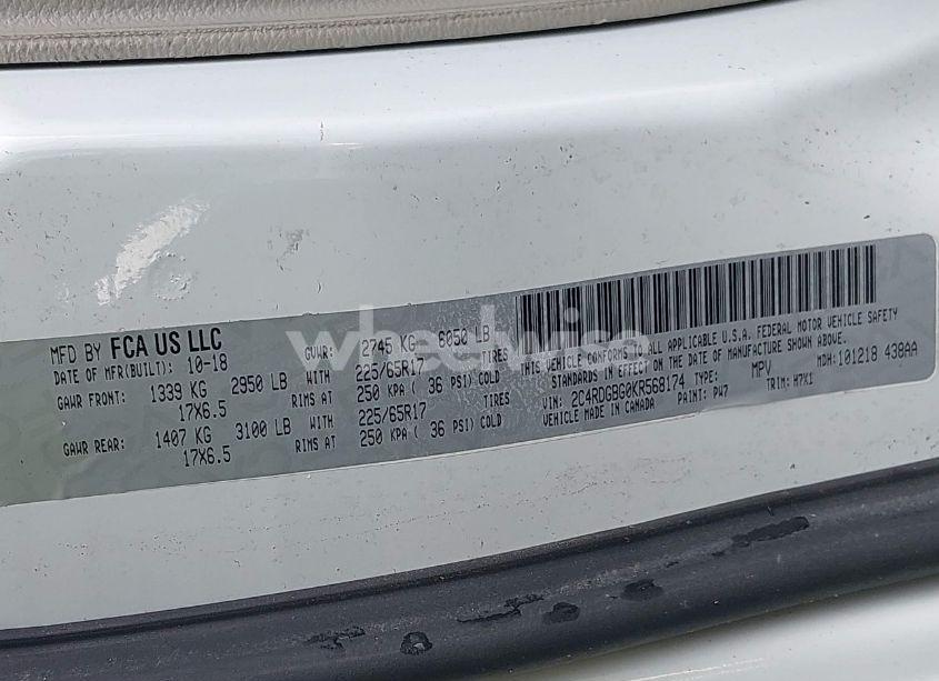 Photo 9 of 2019 Dodge Grand CARAVAN SE (VIN 2C4RDGBG0KR568174)