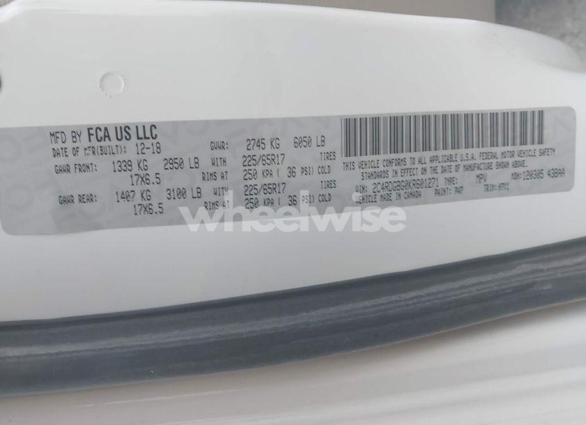 Photo 9 of 2019 Dodge Grand CARAVAN SE (VIN 2C4RDGBG0KR601271)