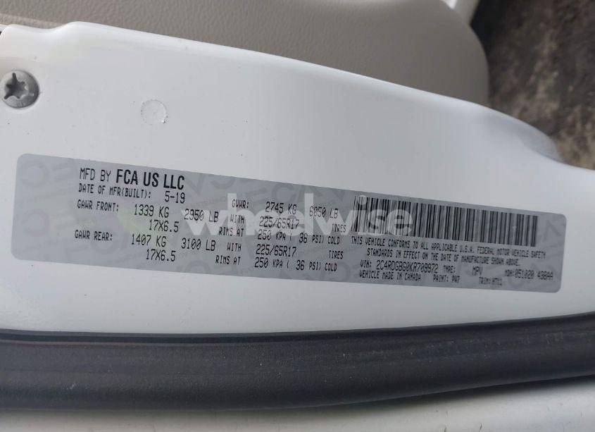 Photo 9 of 2019 Dodge Grand CARAVAN SE (VIN 2C4RDGBG0KR709972)