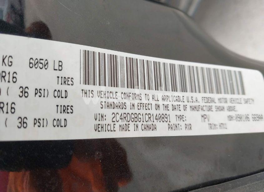 Photo 9 of 2012 Dodge Grand CARAVAN SE/AVP (VIN 2C4RDGBG1CR140891)