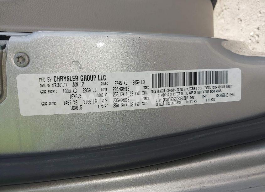 Photo 9 of 2012 Dodge Grand CARAVAN SE/AVP (VIN 2C4RDGBG1CR388087)