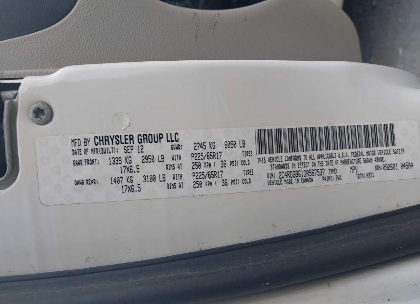 Photo 9 of 2013 Dodge Grand CARAVAN SE (VIN 2C4RDGBG1DR567537)
