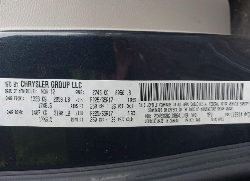 Photo 9 of 2013 Dodge Grand CARAVAN SE (VIN 2C4RDGBG1DR641149)
