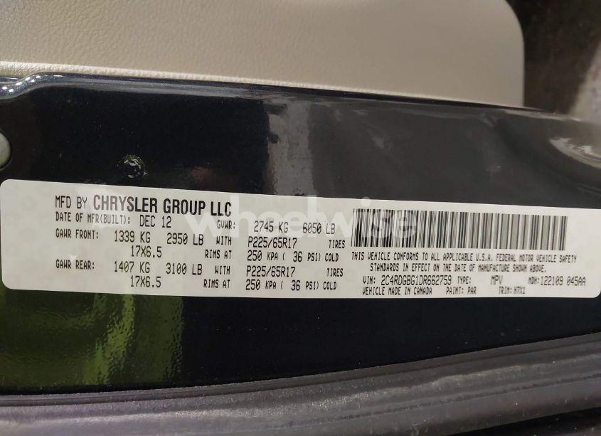 Photo 9 of 2013 Dodge Grand CARAVAN SE (VIN 2C4RDGBG1DR662759)