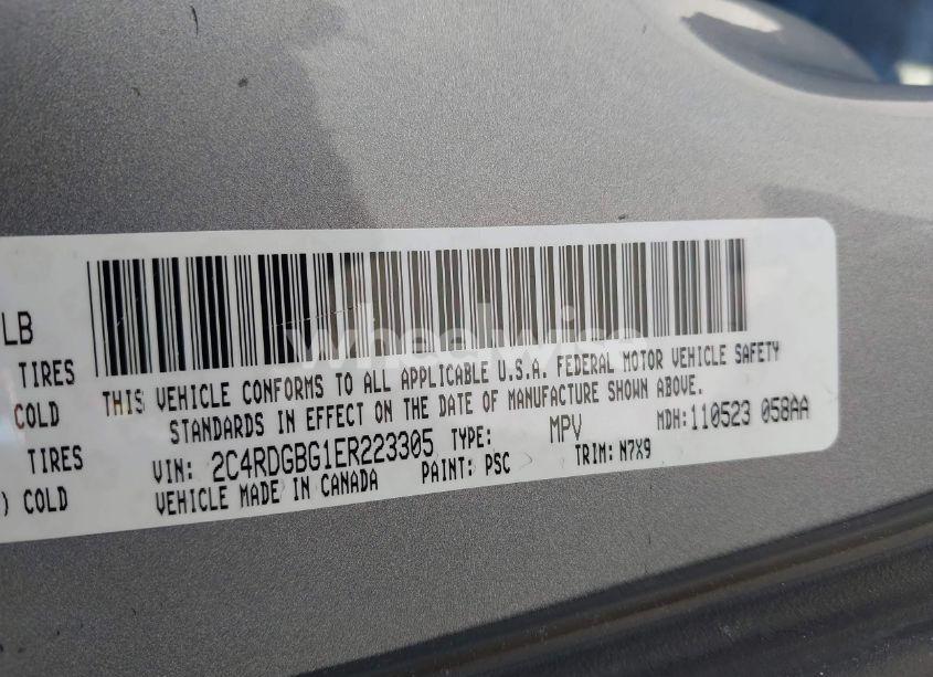 Photo 9 of 2014 Dodge Grand CARAVAN SE (VIN 2C4RDGBG1ER223305)