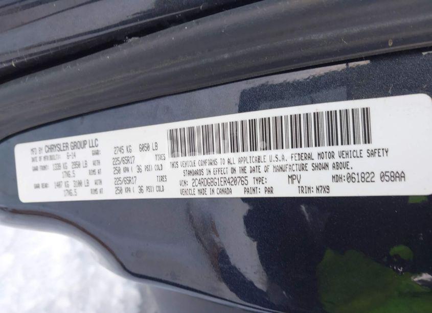 Photo 9 of 2014 Dodge Grand CARAVAN SE 30TH ANNIVERSARY (VIN 2C4RDGBG1ER420765)