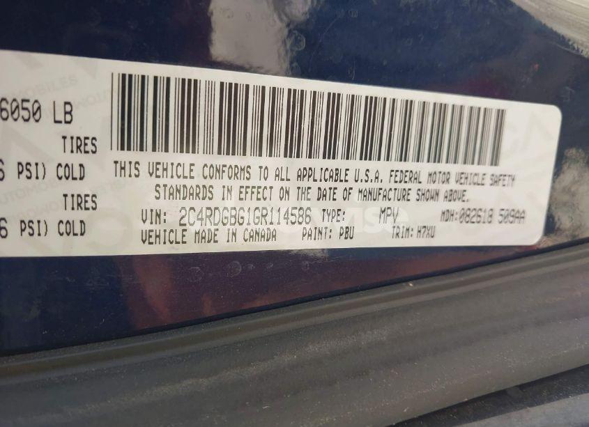 Photo 9 of 2016 Dodge Grand CARAVAN SE (VIN 2C4RDGBG1GR114586)