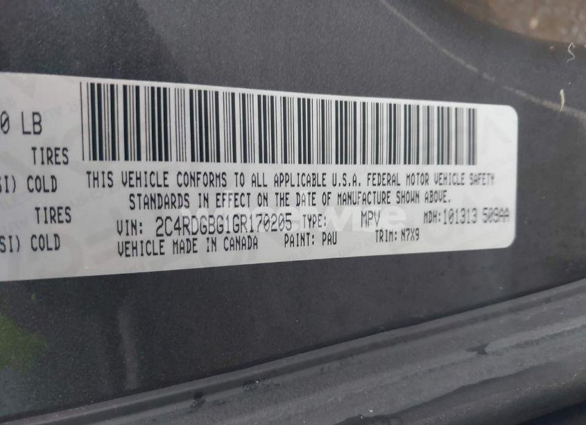 Photo 9 of 2016 Dodge Grand CARAVAN SE PLUS (VIN 2C4RDGBG1GR170205)