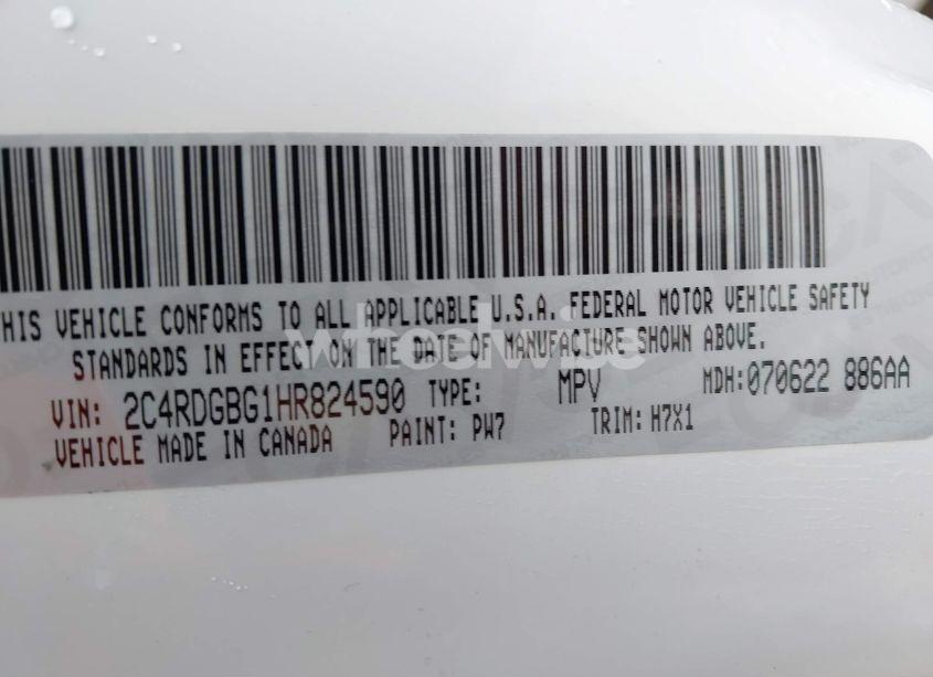 Photo 9 of 2017 Dodge Grand CARAVAN SE (VIN 2C4RDGBG1HR824590)