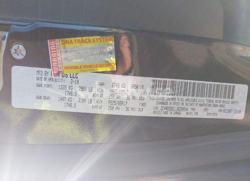 Photo 9 of 2018 Dodge Grand CARAVAN SE PLUS (VIN 2C4RDGBG1JR220544)