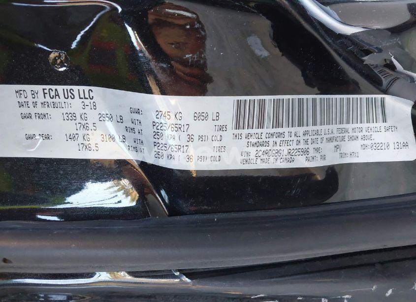 Photo 9 of 2018 Dodge Grand CARAVAN SE (VIN 2C4RDGBG1JR225906)