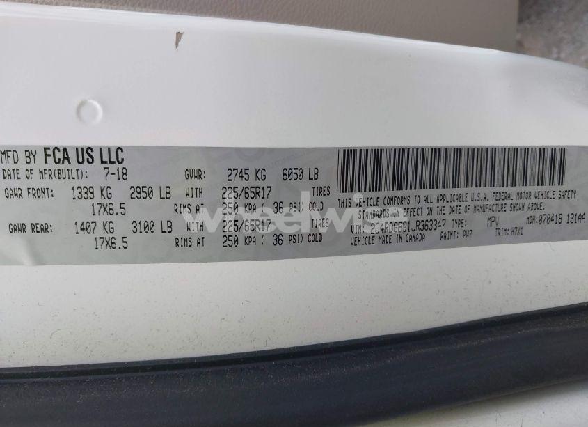 Photo 9 of 2018 Dodge Grand CARAVAN SE (VIN 2C4RDGBG1JR363347)