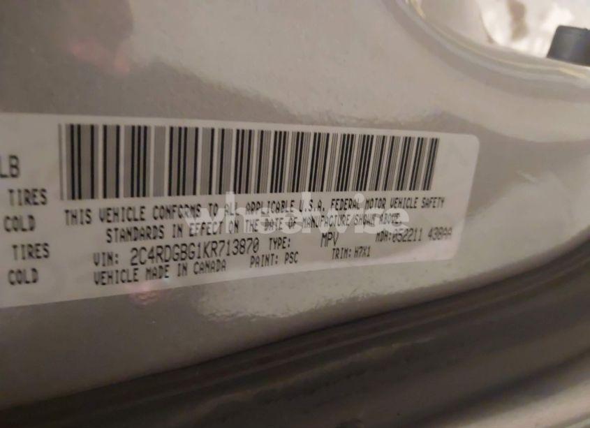 Photo 9 of 2019 Dodge Grand CARAVAN SE (VIN 2C4RDGBG1KR713870)