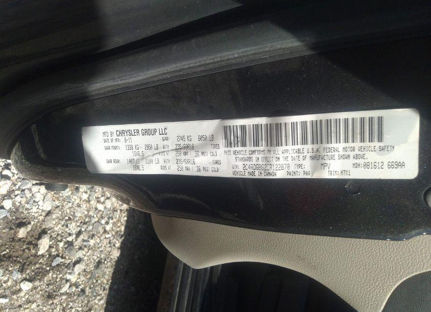 Photo 9 of 2012 Dodge Grand CARAVAN SE/AVP (VIN 2C4RDGBG2CR122870)