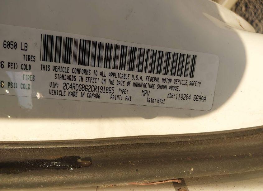 Photo 9 of 2012 Dodge Grand CARAVAN SE/AVP (VIN 2C4RDGBG2CR191865)