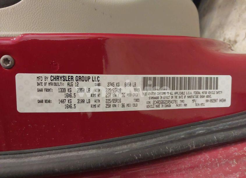 Photo 9 of 2013 Dodge Grand CARAVAN AMERICAN VALUE PKG (VIN 2C4RDGBG2DR543781)