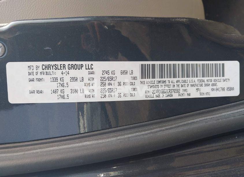 Photo 9 of 2014 Dodge Grand CARAVAN AMERICAN VALUE PKG (VIN 2C4RDGBG2ER376582)