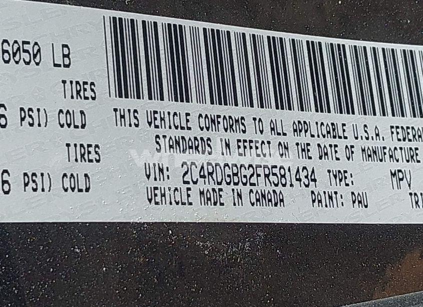 Photo 9 of 2015 Dodge Grand CARAVAN SE (VIN 2C4RDGBG2FR581434)