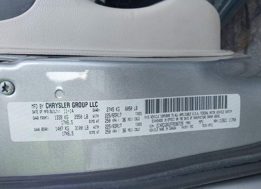 Photo 9 of 2015 Dodge Grand CARAVAN AMERICAN VALUE PKG (VIN 2C4RDGBG2FR586729)