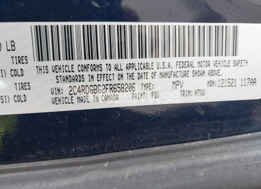 Photo 9 of 2015 Dodge Grand CARAVAN SE (VIN 2C4RDGBG2FR658206)