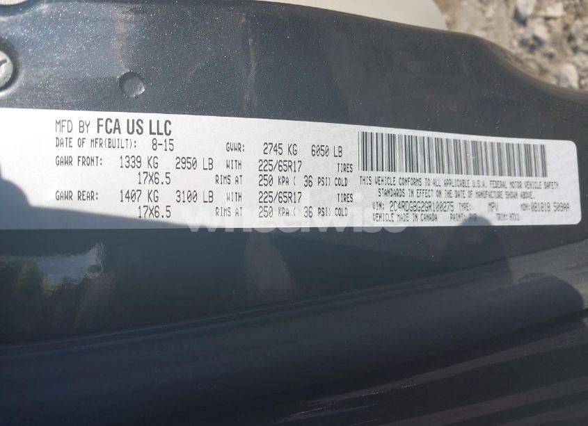 Photo 9 of 2016 Dodge Grand CARAVAN SE (VIN 2C4RDGBG2GR100275)