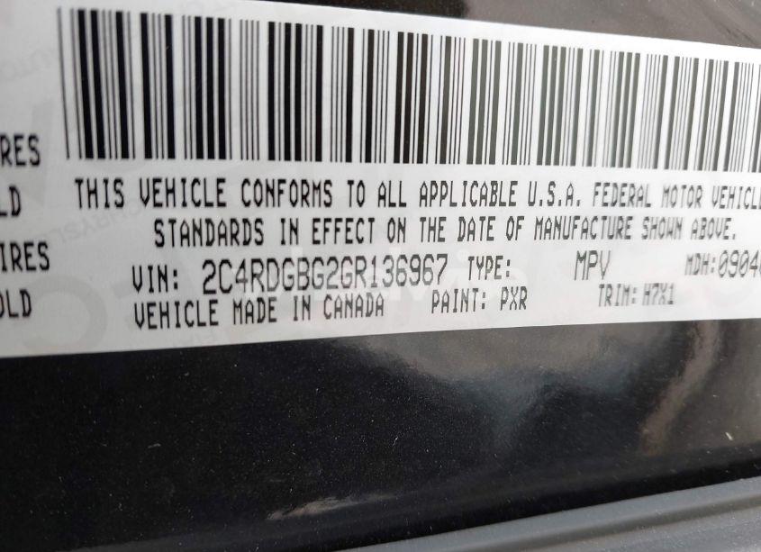 Photo 9 of 2016 Dodge Grand CARAVAN SE (VIN 2C4RDGBG2GR136967)