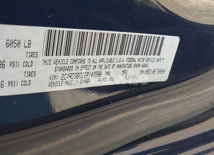 Photo 9 of 2016 Dodge Grand CARAVAN SE (VIN 2C4RDGBG2GR143580)