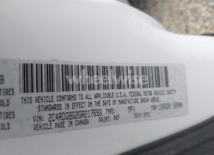 Photo 9 of 2016 Dodge Grand CARAVAN AMERICAN VALUE PKG (VIN 2C4RDGBG2GR217693)