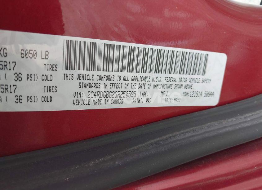 Photo 9 of 2016 Dodge Grand CARAVAN SE PLUS (VIN 2C4RDGBG2GR250595)