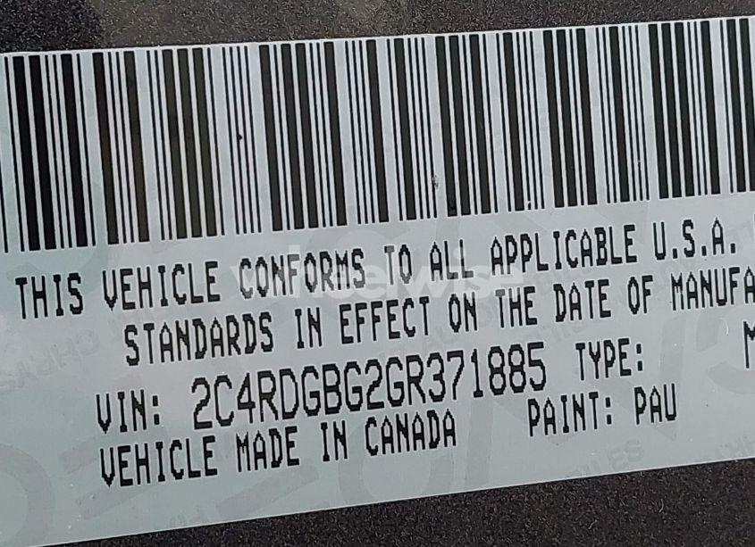 Photo 9 of 2016 Dodge Grand CARAVAN SE (VIN 2C4RDGBG2GR371885)