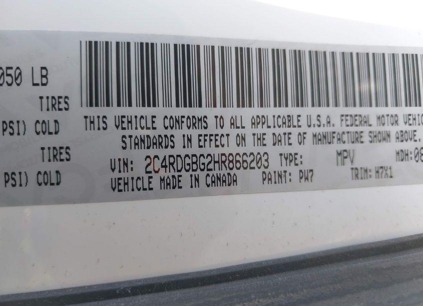 Photo 9 of 2017 Dodge Grand CARAVAN SE (VIN 2C4RDGBG2HR866203)