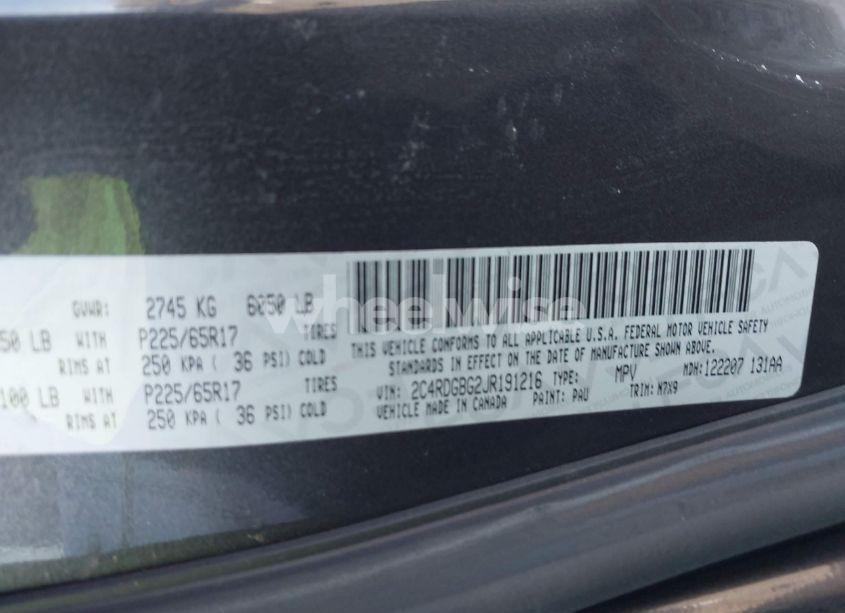 Photo 9 of 2018 Dodge Grand CARAVAN SE PLUS (VIN 2C4RDGBG2JR191216)