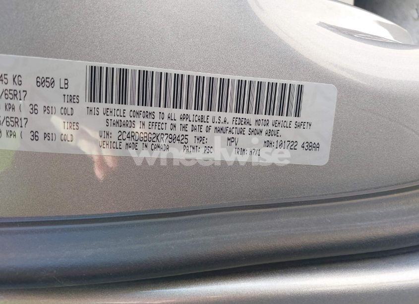 Photo 9 of 2019 Dodge Grand CARAVAN SE (VIN 2C4RDGBG2KR790425)