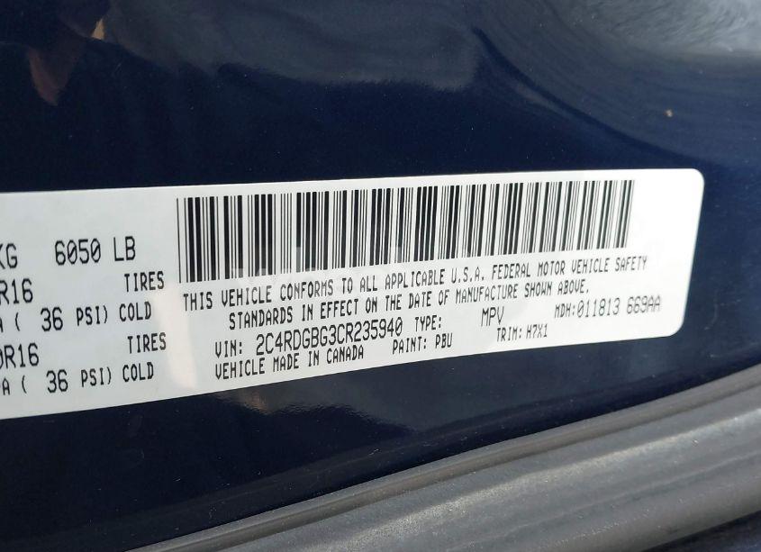 Photo 9 of 2012 Dodge Grand CARAVAN SE/AVP (VIN 2C4RDGBG3CR235940)