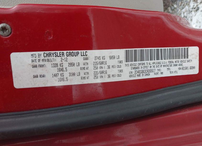 Photo 9 of 2012 Dodge Grand CARAVAN SE/AVP (VIN 2C4RDGBG3CR265617)