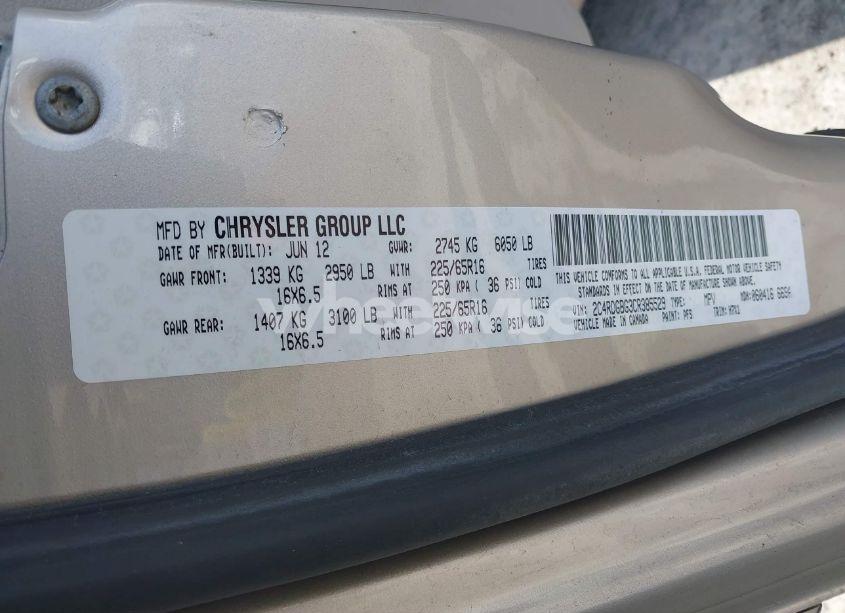 Photo 9 of 2012 Dodge Grand CARAVAN SE/AVP (VIN 2C4RDGBG3CR385529)