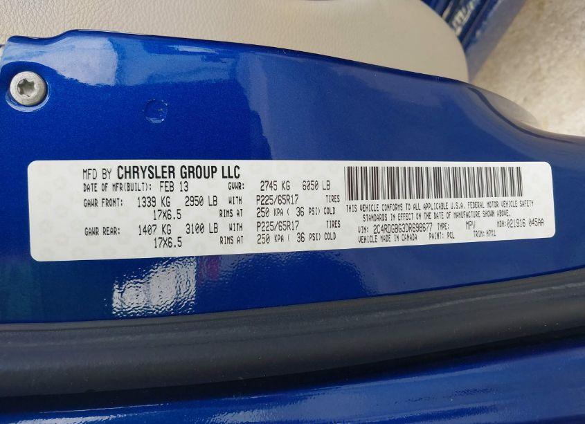 Photo 9 of 2013 Dodge Grand CARAVAN SE (VIN 2C4RDGBG3DR698677)