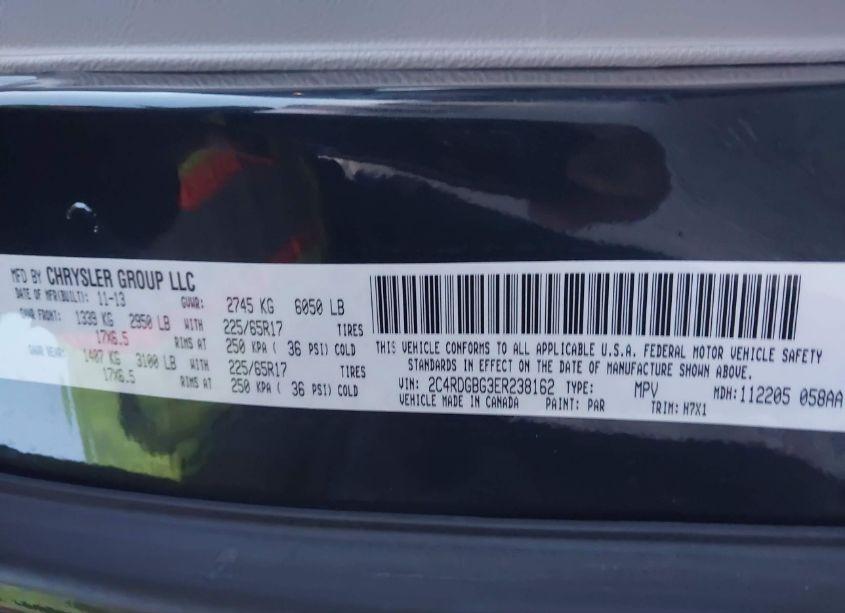 Photo 9 of 2014 Dodge Grand CARAVAN SE (VIN 2C4RDGBG3ER238162)